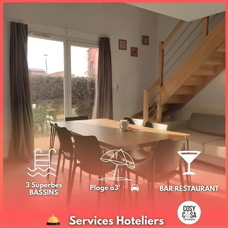 T3 Madiana, Climatise, Piscines, Resto, 5mn Plages 里奇